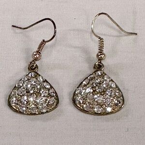 EUC Charming Charlie Gold and Rhinestone Earrings